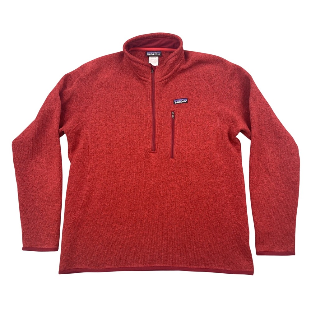 Patagonia Better Sweater Mens Large 1/4 Zip Pullover Fleece Fire Red - Vtg 2000